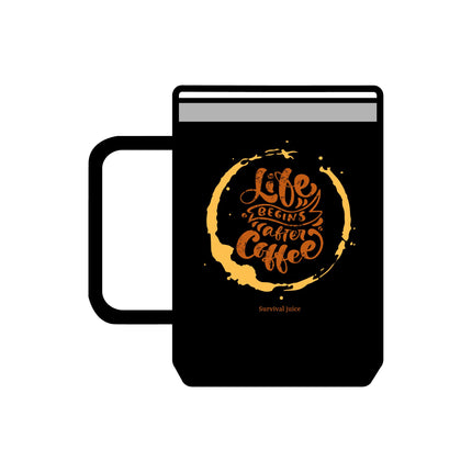 Inspirational Coffee Mug Tumbler - "Life Begins After Coffee" - 15oz