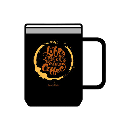 Inspirational Coffee Mug Tumbler - "Life Begins After Coffee" - 15oz
