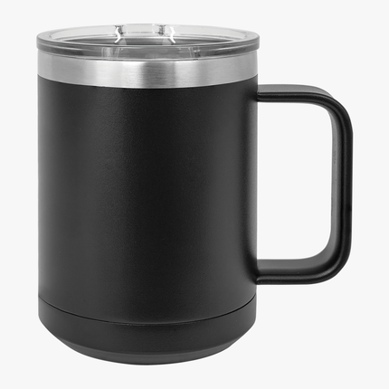 Inspirational Coffee Mug Tumbler - "Life Begins After Coffee" - 15oz