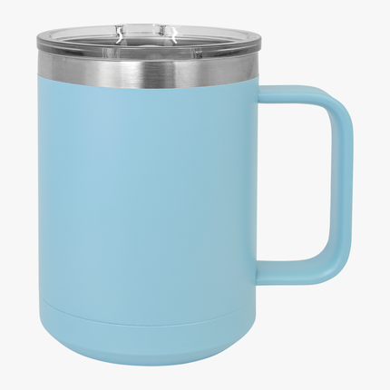 Inspirational Coffee Mug Tumbler - "Life Begins After Coffee" - 15oz