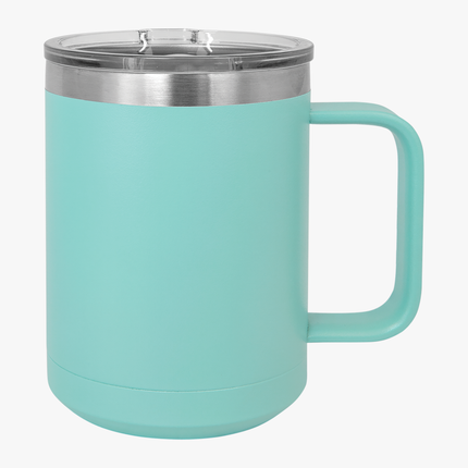 Inspirational Coffee Mug Tumbler - "Life Begins After Coffee" - 15oz