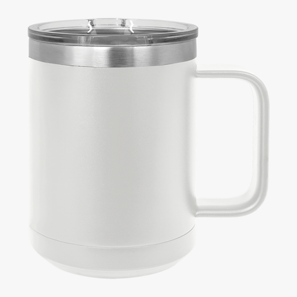 Inspirational Coffee Mug Tumbler - "Life Begins After Coffee" - 15oz
